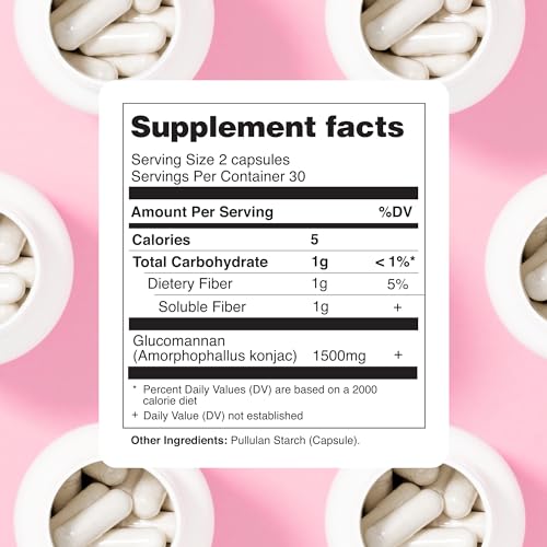 DOFASTING Glucomannan Capsules, Fiber Supplement Glucomannan, Sugar Cravings Blocker DOFASTING uk supplements