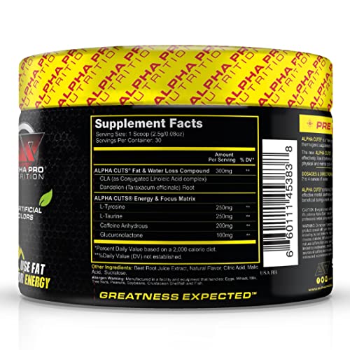 Alpha Pro Nutrition Alpha Cuts Fat Burner Thermogenic Men Women Pre Cardio Workout Alpha Pro Nutrition uk supplements
