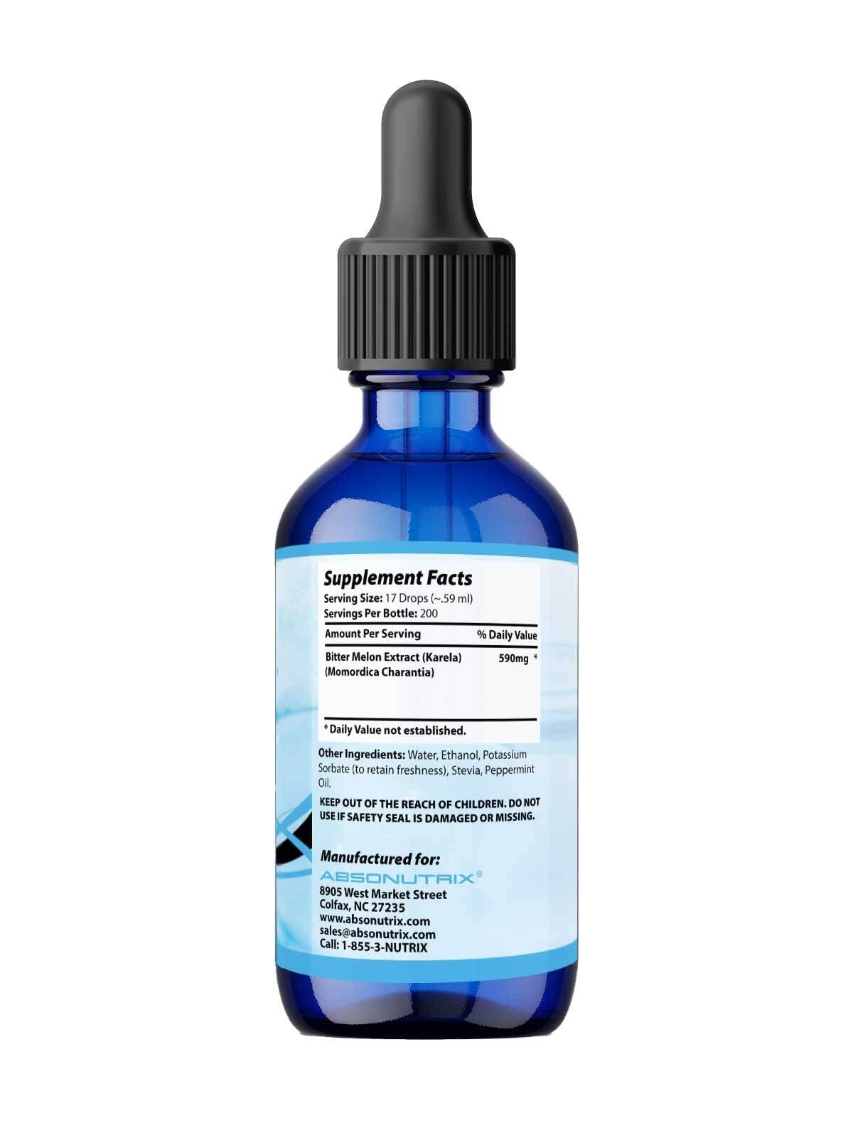 Absonutrix Bitter Melon Extract 590 mg, 4 Fl Oz, 200 Servings, Optimum Bioavailability, Quality Ingredients, Cruelty-Free Products, Non-GMO, Third-Party Tested, GMP-Certified, Made in USA Absonutrix uk supplements