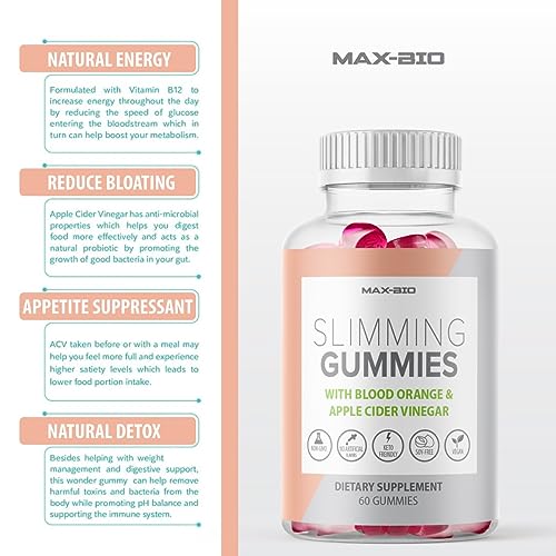 (Official 2 Pack) Slimming Gummies It Works with Apple Cider Vinegar and Sicilian Blood Orange Extract Max-Bio uk supplements