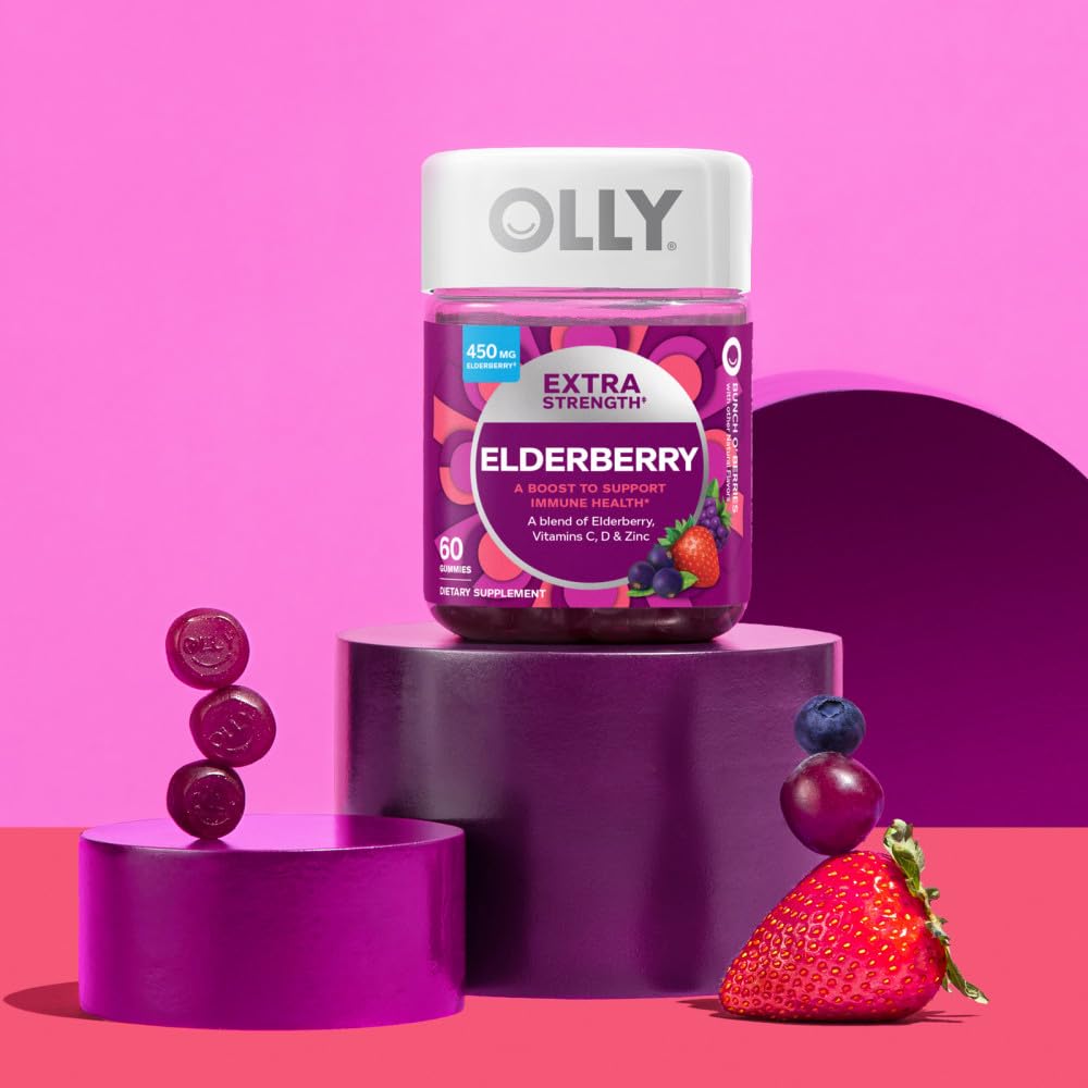 OLLY Extra Strength Elderberry Gummies, Immune Support, 450mg Elderberry, Vitamin C OLLY uk supplements