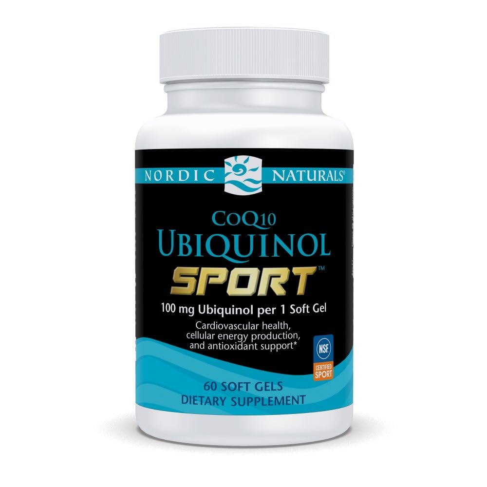 Nordic Naturals Nordic CoQ10 Ubiquinol Sport - 60 Mini Soft Gels - 100 mg Ubiquinol - Heart Health, Physical Performance, Cellular Energy Production - Non-GMO - 60 Servings Nordic Naturals uk supplements