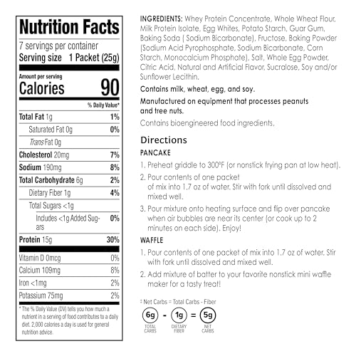 BariWise Protein Pancake & Waffle Mix, Golden Delicious, Low Sugar & Low Carb (7ct) BariWise uk supplements