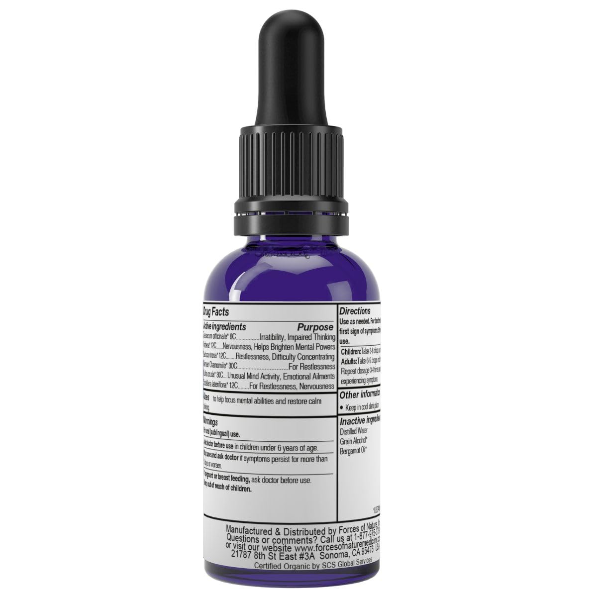 Forces of Nature Focus Supplement, Focus More Homeopathic Medicine, Nootropics Brain Support Supplement, Helps Memory & Concentration, 1 fl oz Forces of Nature uk supplements