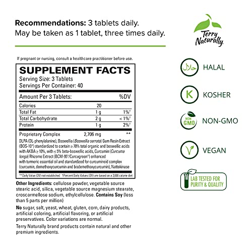 Terry Naturally Curamin Extra Strength - 120 Tablets - Non-Addictive Pain Relief Supplemen Terry Naturally uk supplements