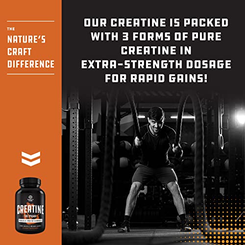 High Strength Tri Phase Creatine Pills - Muscle Mass Gainer and Muscle Recovery Creatine Natures Craft uk supplements