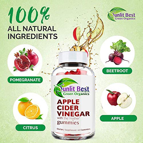 Apple Cider Vinegar Gummies Vitamins with The Mother, Delicious Immunity, Gluten Free Sunlit Best Green Organics uk supplements