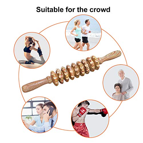 Deston Wooden Massager Handheld Roller Trigger Point Massager Stick for Fascia, Cellulite Deston uk supplements