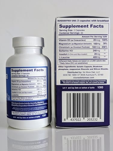 METFORMINA Natural - Weight Loss Aid and Metabolism Support - Dr Salomon, 60 Cap Ni una dieta más uk supplements