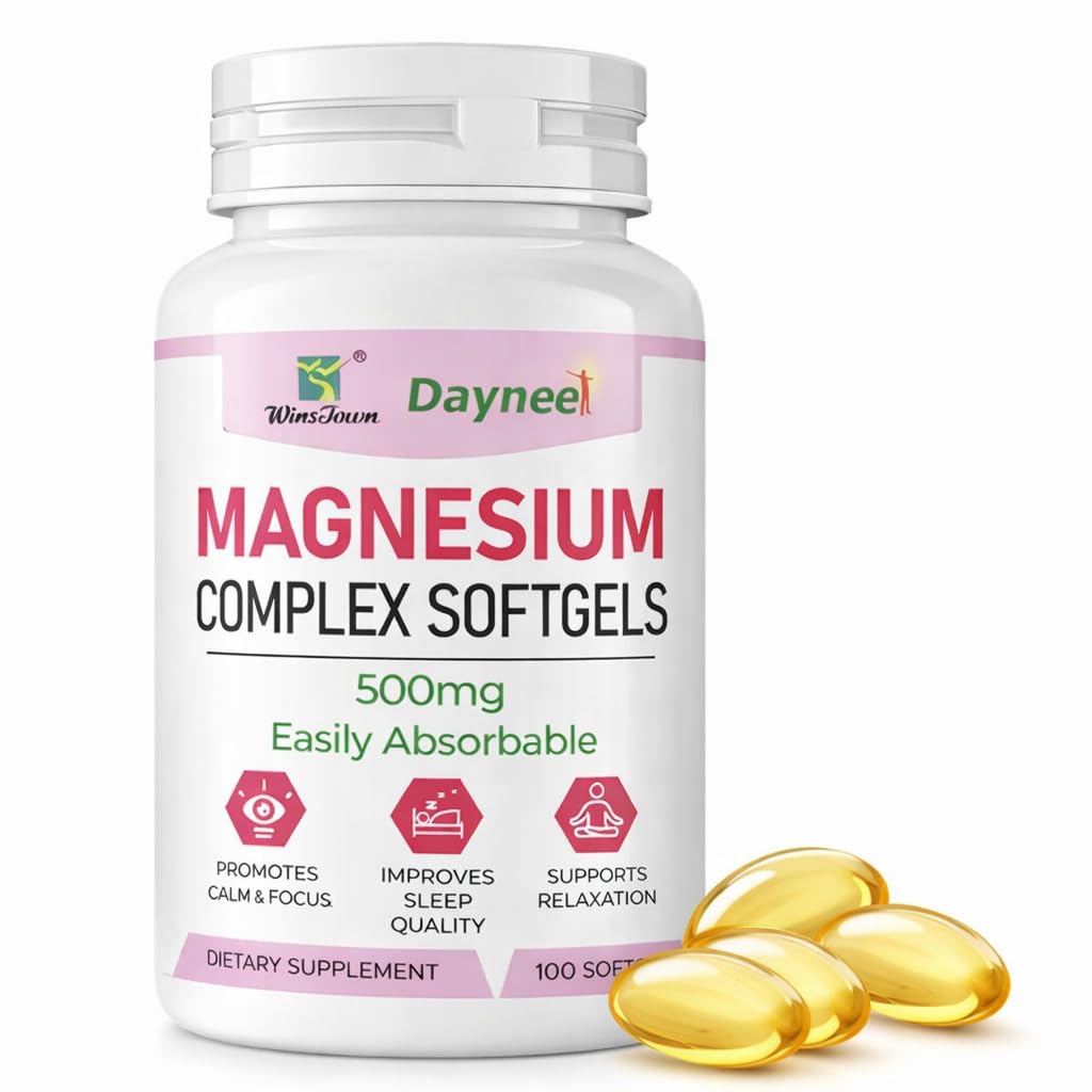 Magnesium Complex Softgels 500mg–Magnesium Supplement for Sleep, Relaxation&Muscle Support–Easy-to-Swallow Softgels–Daily Magnesium for Calm&Wellness, 100 Count FARWIX uk supplements
