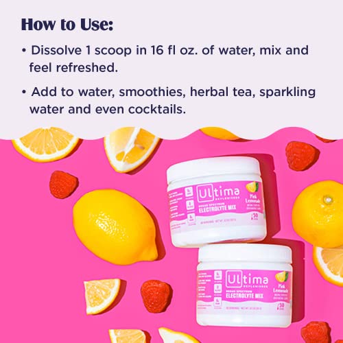 Ultima Replenisher Electrolyte Hydration Drink Mix, Pink Lemonade, 30 Serving Tub Ultima Replenisher uk supplements