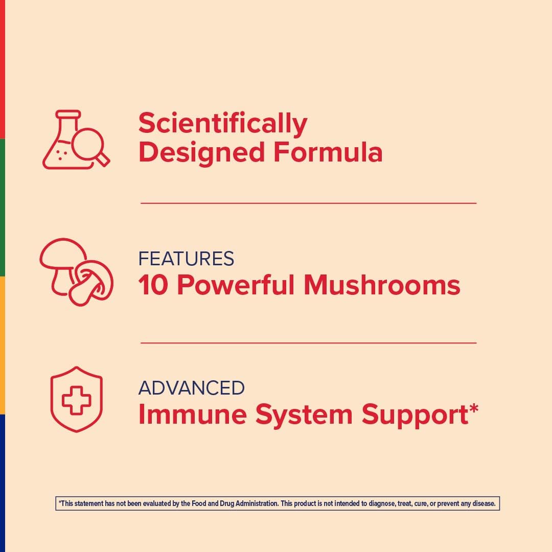 Stop Aging Now - Immune Support - with Vitamin C, Vitamin D3 and Mushroom Complex - 60 Vegetarian Capsules Stop Aging Now uk supplements