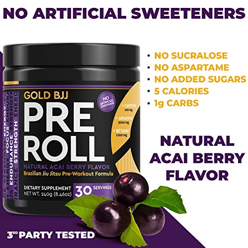 Gold BJJ PreRoll - Jiu Jitsu Pre Workout Supplement for Energy, Focus, and Endurance Gold BJJ uk supplements