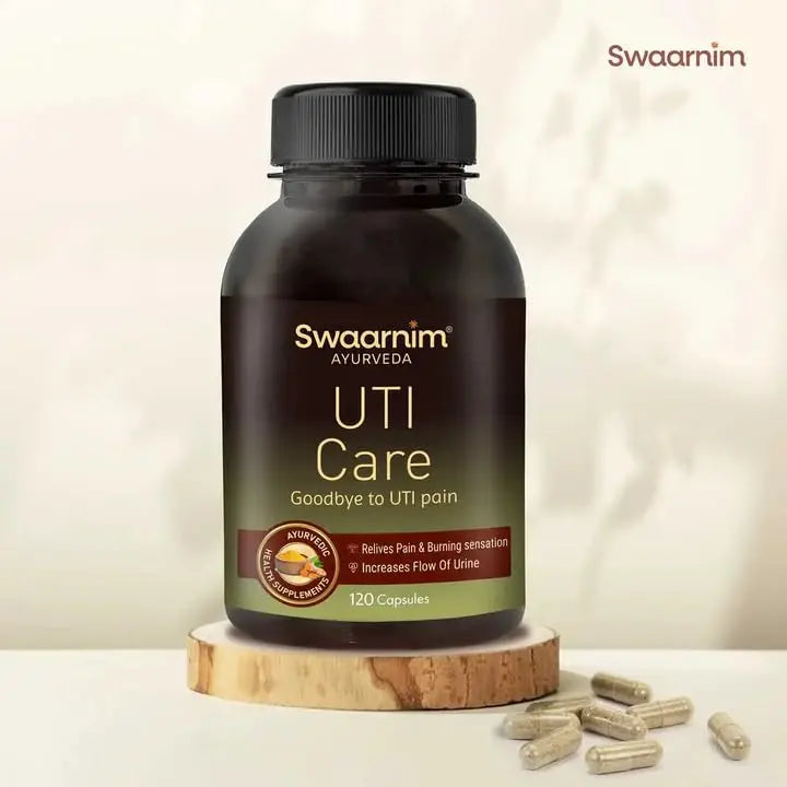 Swaarnim UTI Care, Ayurvedic Healthy Supplements for Women Health, Rich in Natural Extracts, 100% Natural - No Added Chemicals and Gluten Free, 120 Capsules Swaarnim uk supplements