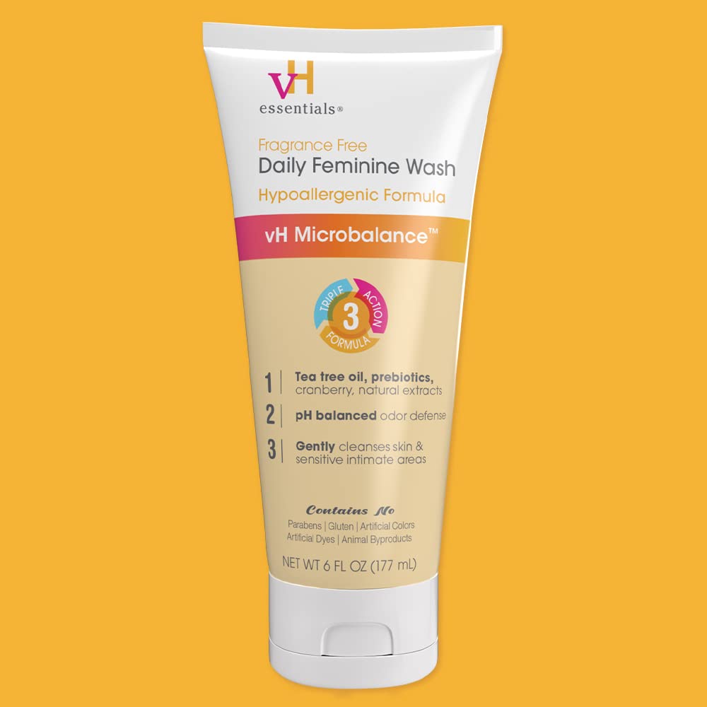 vH essentials Daily Feminine Wash - Fragrance Free, Hypoallergenic with Tea Tree Oil vH essentials uk supplements