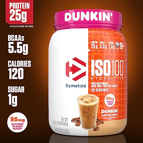 Dymatize ISO100 Hydrolyzed 100% Whey Isolate Protein Powder in Dunkin' Cappuccino Dymatize uk supplements