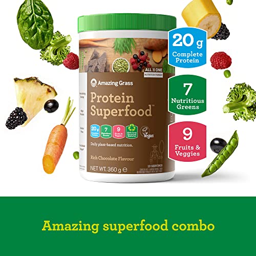 Amazing Grass Protein Superfood, Organic Vegan Protein Powder with Fruit and Vegetables Amazing Grass uk supplements