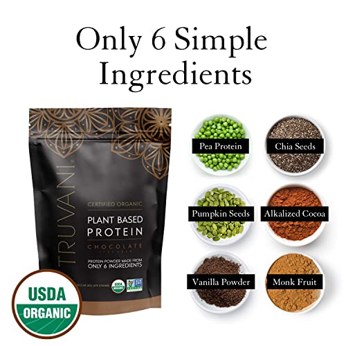 Truvani Organic Vegan Protein Powder Chocolate - 20g of Plant Based Protein, Organic Truvani uk supplements