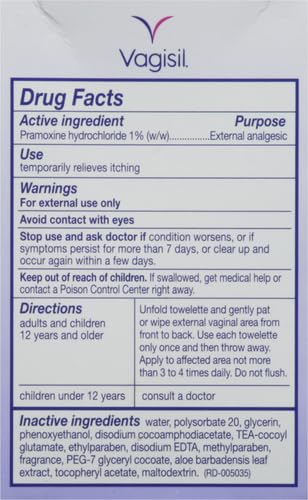 Vagisil Anti-Itch Medicated Feminine Intimate Wipes for Women, Maximum Strength, Gynecologist Tested Vagisil uk supplements