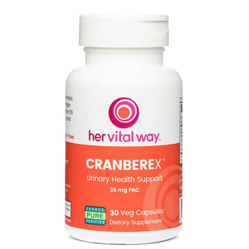 her vital way Cranberex - Cranberry Pills for Women and Men - Cranberry Supplement with 36mg PAC - Cranberry Extract Capsules for Urinary Tract Health and Kidney Care - 30 Veg Capsules her vital way uk supplements