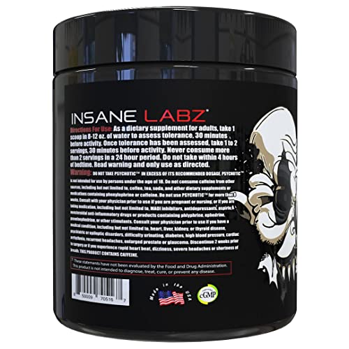 Insane Labz Psychotic Black Edition Mid Stimulant Pre Workout Powder, Energy Focus Insane Labz uk supplements