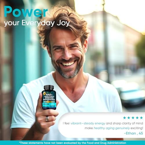 Adndale NAD Supplement. Longevity Formula with Liposomal NAD+, Trans Resveratrol, Urolithin-A, Berberine, CoQ10. NMN Supplement Alternative. 90 Count Adndale uk supplements