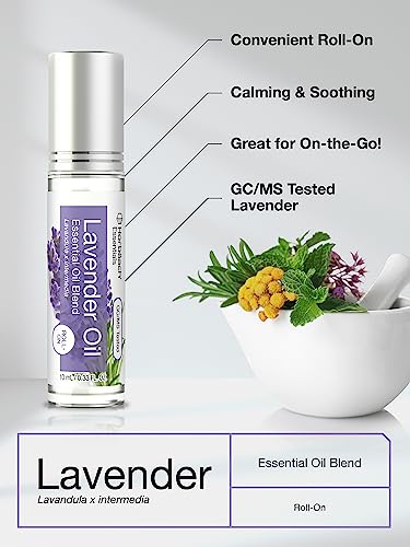 Lavender Essential Oil Roll On Blend | .33 fl oz (Pack of 2) | Roller for Skin | by Horbaach Horbäach uk supplements