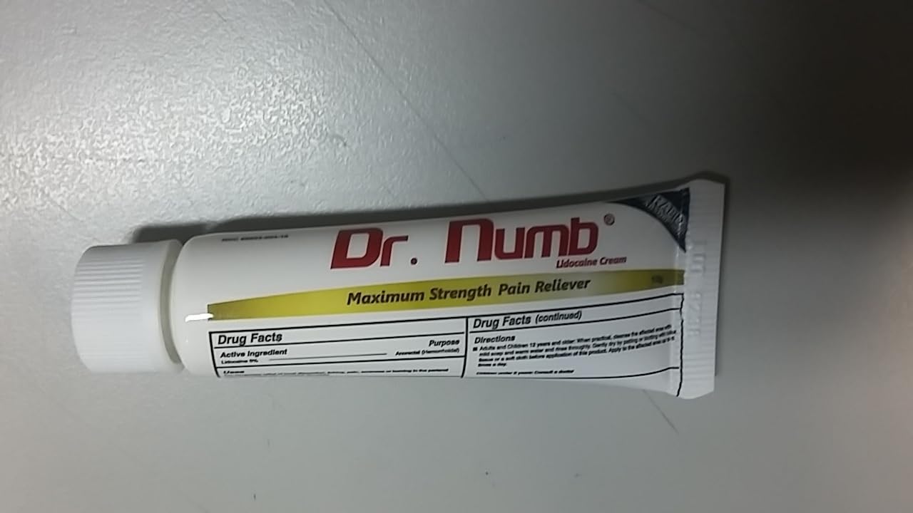 Dr. Numb 5% Lidocaine Numbing Cream, Nonprescription Maximum Strength Topical Anesthetic Cream - Temporary Relief of Pain, Itch, Discomfort for Hemorrhoid and Anorectal Uses - 10g Pack of 1 Dr. Numb uk supplements