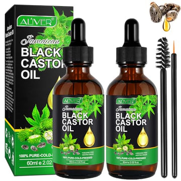 ALIVER Jamaican Black Castor Oil (2 Pack), Jamaican Castor Oil Organic Cold Pressed Unrefined ALIVER uk supplements