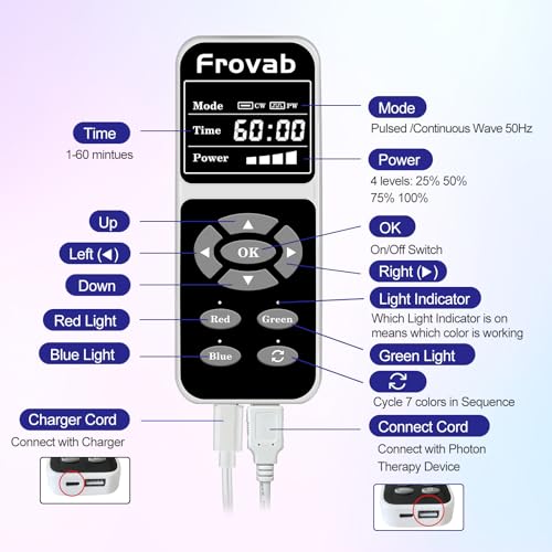 Frovab 7 in 1 Colors LED Light Therapy Mask, Red & Blue Face Mask Light Therapy, Portable & Flexiable Frovab uk supplements