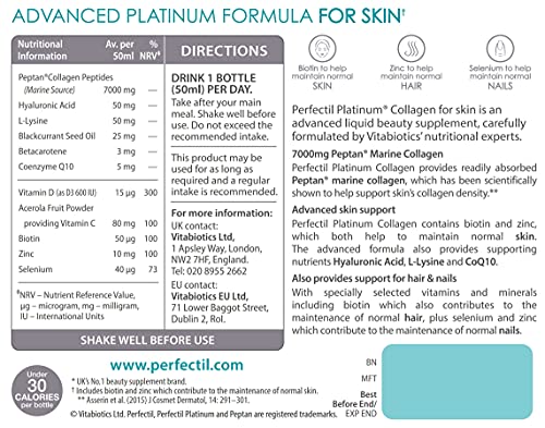 Perfectil Platinum Collagen for Skin 10 x 50 ml Perfectil uk supplements