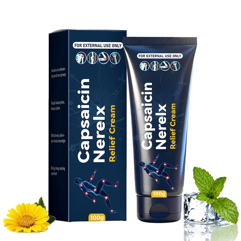 QYGCHUSIN Capsaicin Neuropathy Relief Cream with Arnica, Menthol, MSM & Glucosamine, Soothing Cream for Feet, Hands, Legs, Joints, Waist & Muscles, 100g,1pack QYGCHUSIN uk supplements