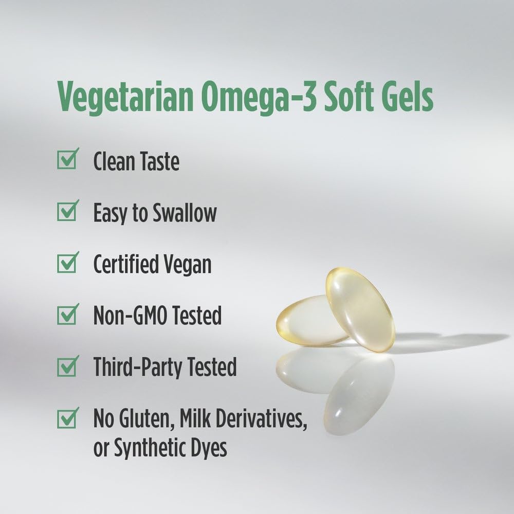 Nordic Naturals Algae DHA - 60 Soft Gels - 500 mg Omega-3 DHA - Certified Vegan Algae Oil - Plant-Based DHA - Brain, Eye & Nervous System Support - Non-GMO - 30 Servings Nordic Naturals uk supplements