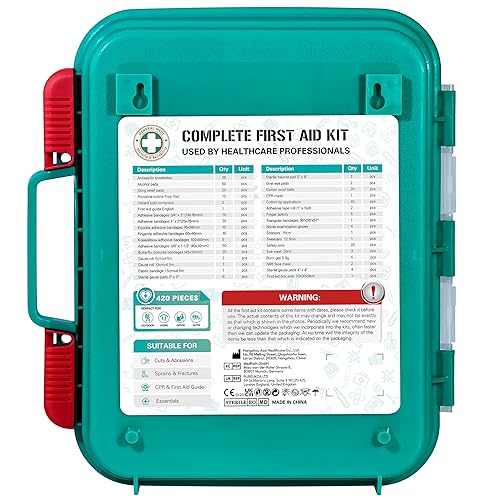 General Medi 420 Pieces Professional First Aid Kit - HardCase First Aid Box - Contains General Medi uk supplements