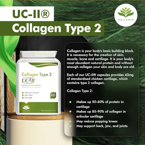 UC-II® Collagen Type 2-40mg - 60 Capsules | Joint Support | Manufactured in The UK Hellenia uk supplements