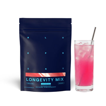Blueprint Bryan Johnson Longevity Mix - Muscle Builder & Recovery Supplement - Promotes Focus and Balanced Mood - Magnesium, Creatine, L-Theanine, Glutathione & Vitamin C- 30 Servings, Blood Orange Blueprint Bryan Johnson uk supplements