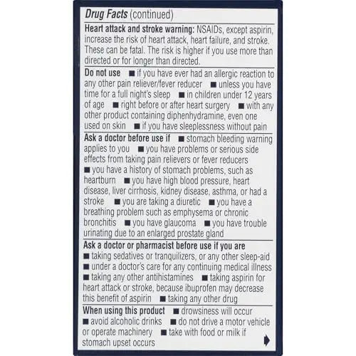 Advil PM Pain Reliever and Nighttime Sleep Aid, Pain Medicine with Ibuprofen for Pain Relief and Diphenhydramine Citrate for a Sleep Aid - 40 Coated Caplets Advil uk supplements