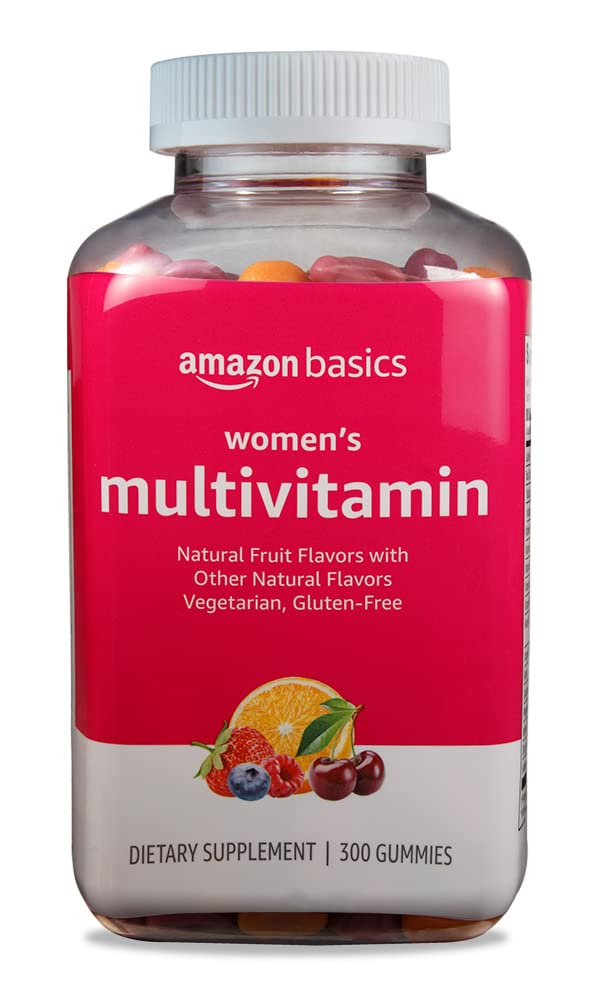 Amazon Basics Women's Multivitamin, Mixed Berry Flavor, Vegetarian & Gluten-Free, 300 Gummies Amazon Basics uk supplements