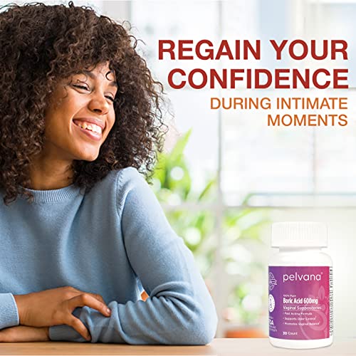 Pelvana Boric Acid Suppositories for Women 30 - for Vaginal pH Balance, Odor Control, Itching, & Discharge Pelvana uk supplements