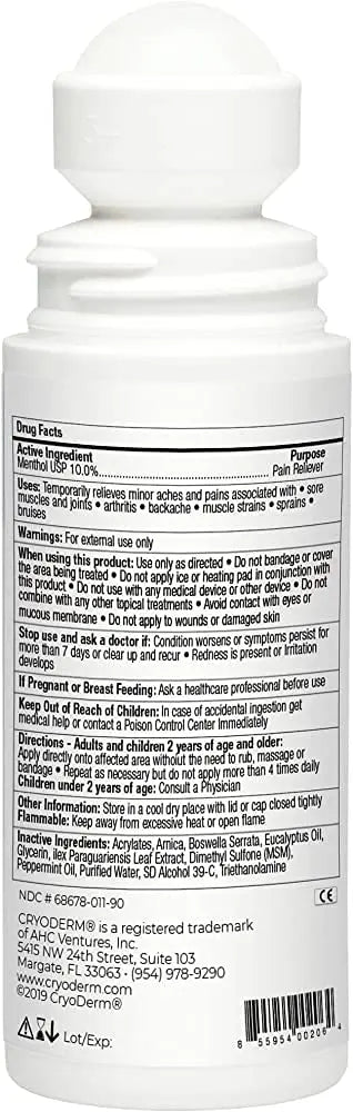 Cryoderm Cold Roll-on 3oz, 2.4 Lb CryoDerm uk supplements