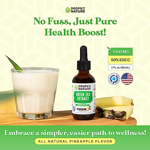 Green Tea Extract - 1000mg - 50% EGCG - Green Tea Liquid Drops, 4x more Powerful than Drops Of Nature uk supplements