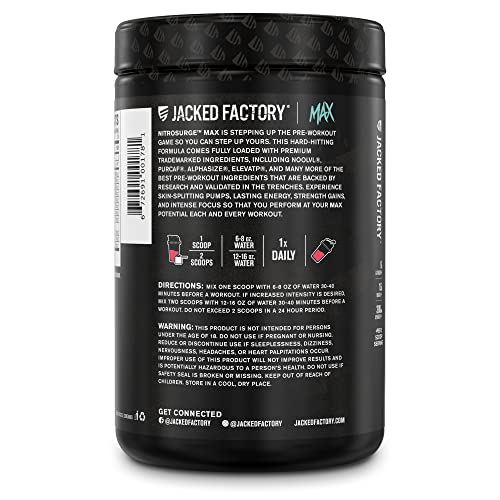 Jacked Factory Nitrosurge Max Nootropic Pre Workout Powder - Premium Pre Workout Jacked Factory uk supplements
