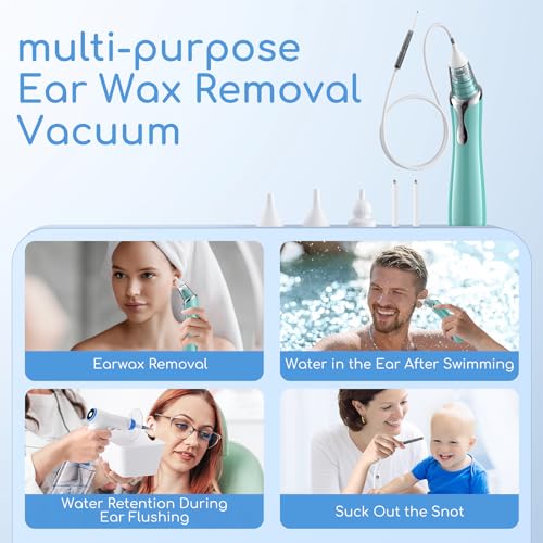 Ear Vacuum Wax Remover, Ear Wax Removal with 8 Pcs Ear Pick, Ear Wax Girug uk supplements