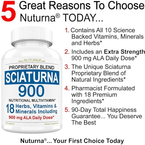 Sciatica Supplement with 900 mg Alpha Lipoic Acid - Sciatic Nerve Support Nuturna uk supplements