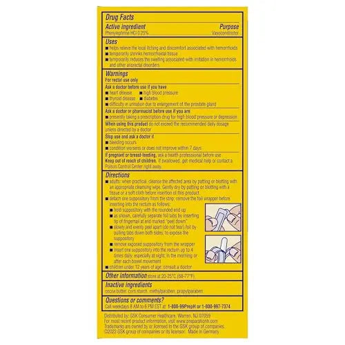 PREPARATION H Hemorrhoid Symptom Treatment Suppositories, Burning, Itching and Discomfort Relief (48 Count) Preparation H uk supplements