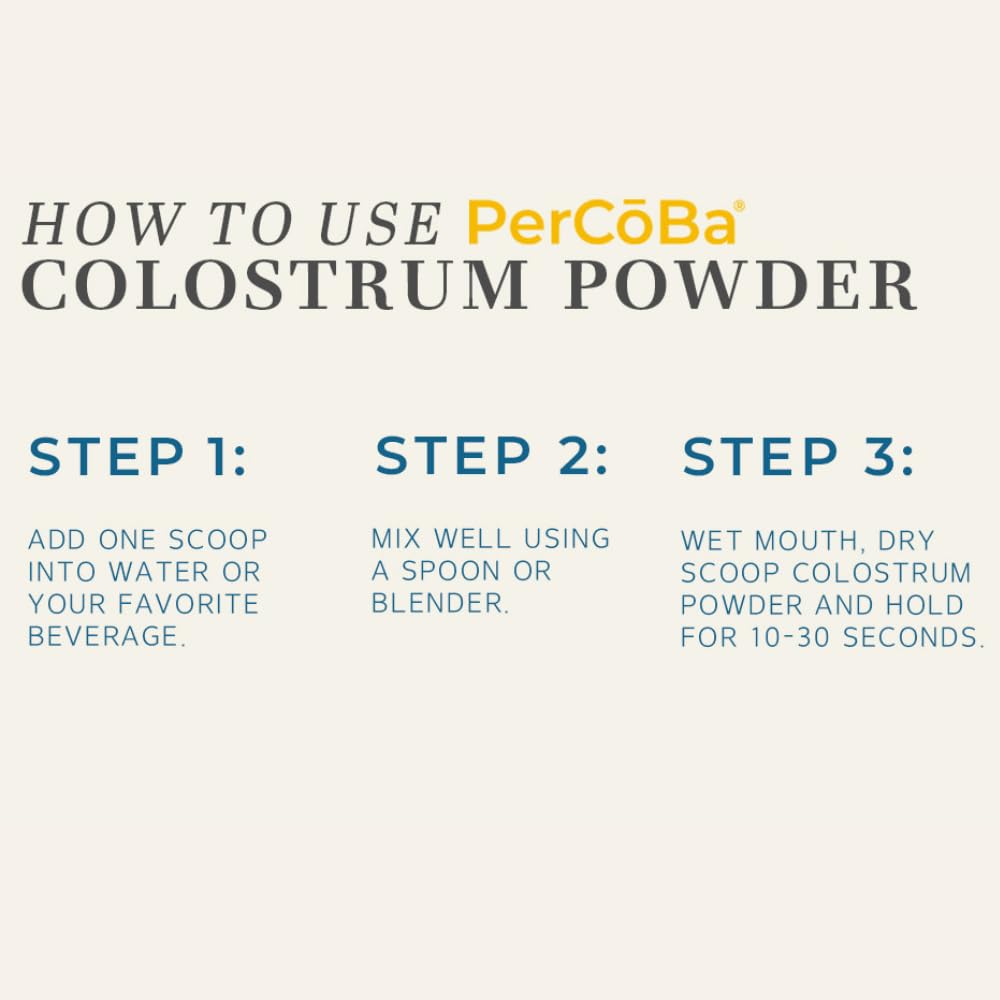 Colostrum Supplement for Gut Health, Bloating, Hair Growth, Muscle Recovery, Immune Support - Unflavored Bovine Colostrum Powder Made in USA, Non-GMO, Gluten Free, 120 Grams Per Serving - 40 Servings PERCOBA uk supplements