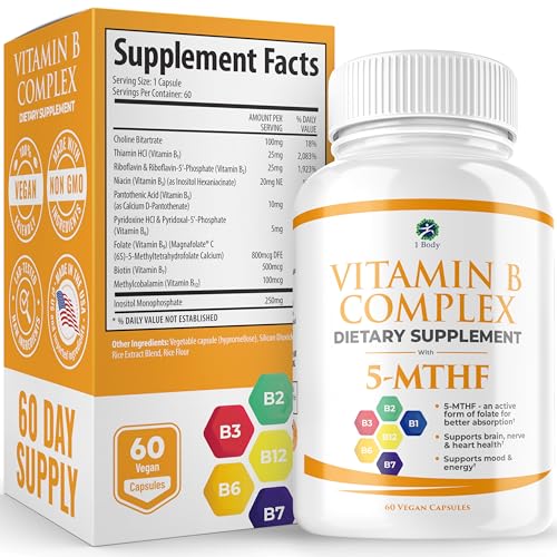 1 Body Vitamin B Complex – 5-MTHF Folate with B1, B2, B5, B6 1 Body uk supplements