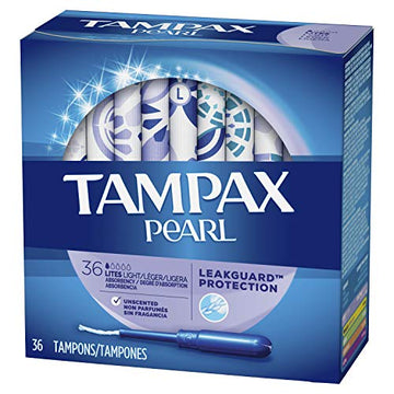 Tampax Pearl Plastic Tampons, Light Absorbency, Unscented, 36 Count (Pack of 2) (72 Total Count) Procter & Gamble uk supplements