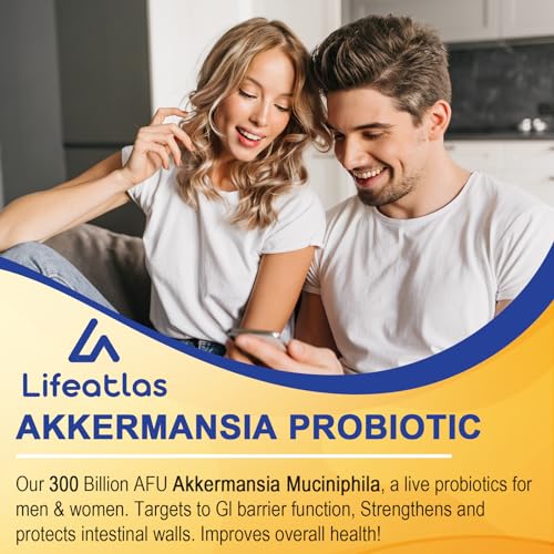 300 Billion AFU Akkermansia Muciniphila - Live Akkermansia Probiotics for Women & Men Lifeatlas uk supplements