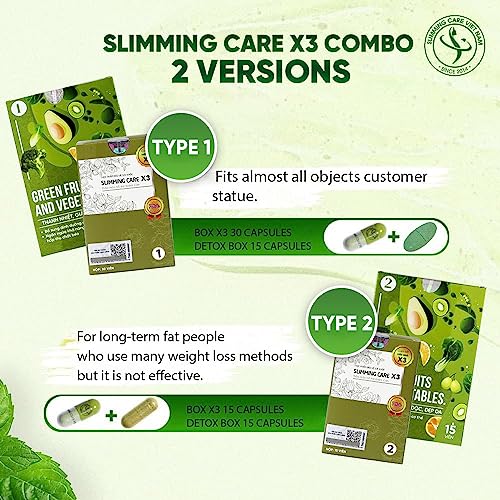 Slimming Care Newest Version X3 Type 1 Diet for Everyone (30pills/Box) + Free Vegetable Heath Secret uk supplements